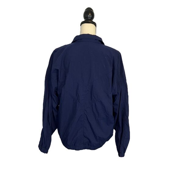 Vintage 90's On Your Mark Women's Navy Blue Windbreaker Zip Jacket Mesh Lining - Picture 4 of 7